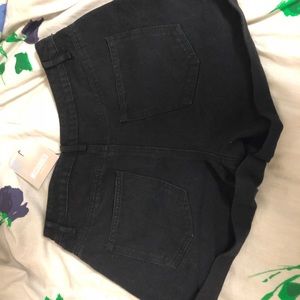 Highwaisted Turn Up Hem Denim Short